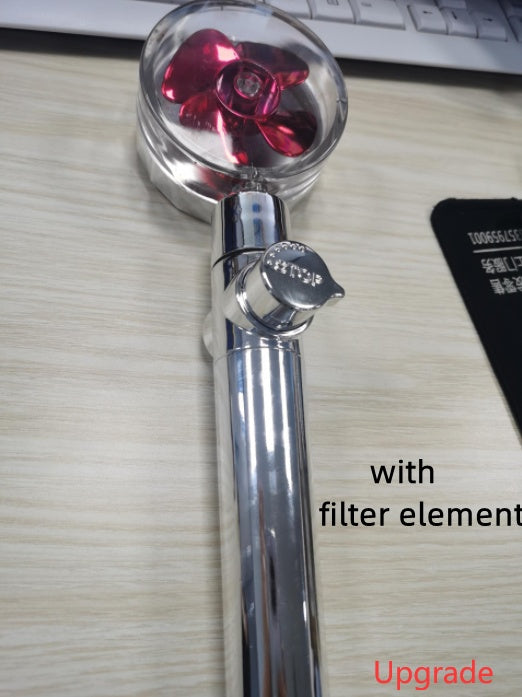 Turbo Propeller Shower Head Water Saving High Preassure Flow 360 Degrees With Fan Extension Showerhead Rainfall With Holder
