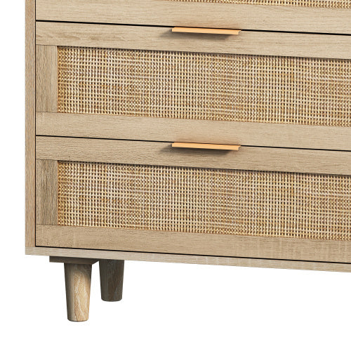 US Local Drawers Rattan Storage Cabinet Rattan Drawer,for Bedroom,Living Room,Natural