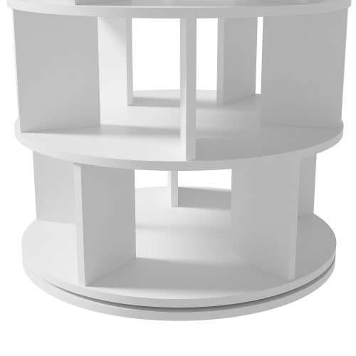 UK Local Shoe Rack, Rotatable Angle, White Round, 5 Tiers, Height 115 Cm, Width 60 Cm