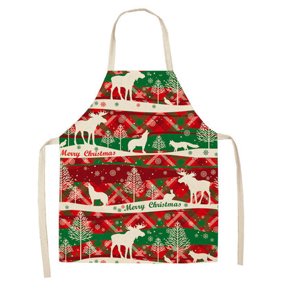 Christmas linen apron