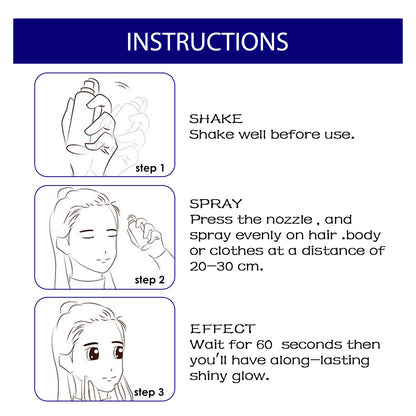 US Local Brightening Glitter Spray Collarbone Hair Halloween Party Nightclub Dress Film Highlighter Spray Powder