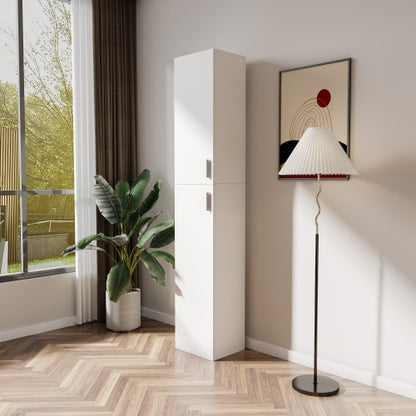 US Local Freestanding Cabinet With Inadjustable Shelves And Two Doors For Kitchen, Dining Room, White