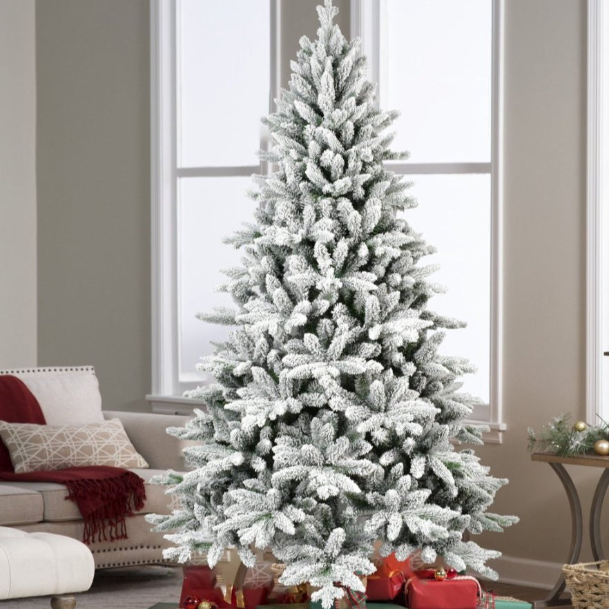 US Local White Christmas Treemixed Flocked Tree