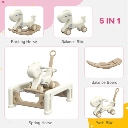 US Local 1 Rocking Horse for Toddlers 1-6 Years with Detachable Balance Board