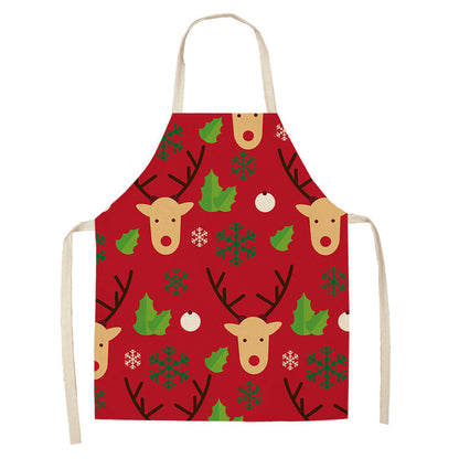 Christmas linen apron