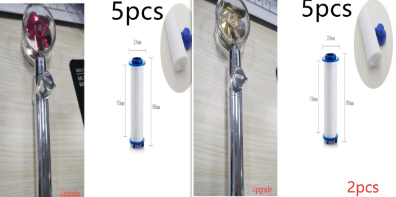 Turbo Propeller Shower Head Water Saving High Preassure Flow 360 Degrees With Fan Extension Showerhead Rainfall With Holder