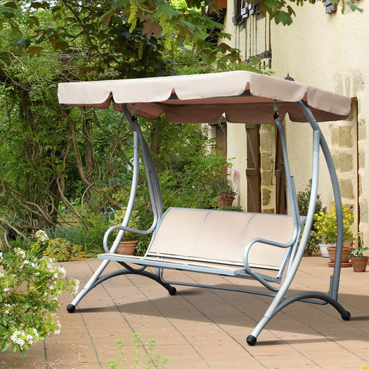 US Local Outdoor Swing Chair Bench With Stand And Adjustable Canopy Porch Swing For Patio Garden