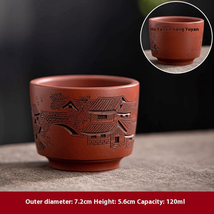 Yixing Purple Sand Pile Painting Personal Cup