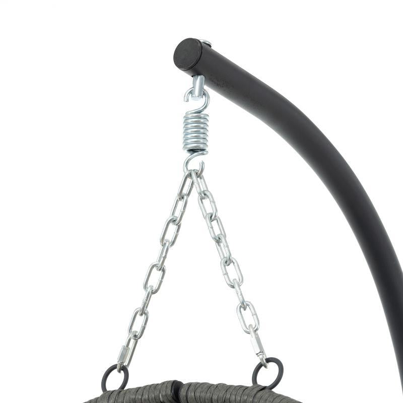 US Local Indoor And Outdoor Swing Chair With Stand, Patio Wicker Hanging Egg Chair, Hanging Basket Chair Suitable For Bedroom, Living Room And Balcony