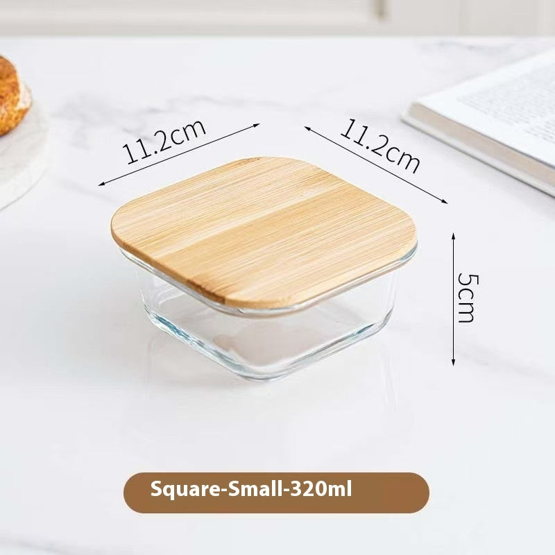 Round Glass Lunch Box Microwave Oven Heating Oven Special Use