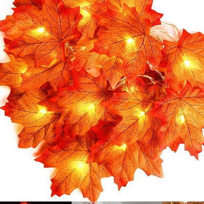 Led Maple Leaf Pumpkin Lighting Chain Thanksgiving Decoration Flashing Light