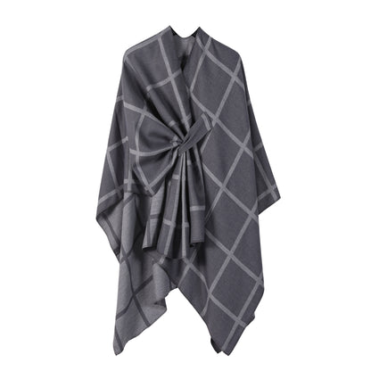 US Local Women's Fashion Gingham Check Warm Scarf