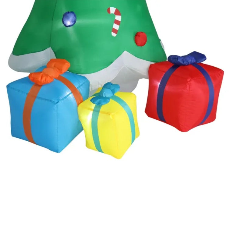 US Local 8ft With Snowman Santa Claus 3 Gift Boxes 9 String Lights