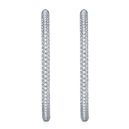 Light Coco Luxury Fashion Diamond Earrings Stud Set With Mosan Diamond Silver Ornaments