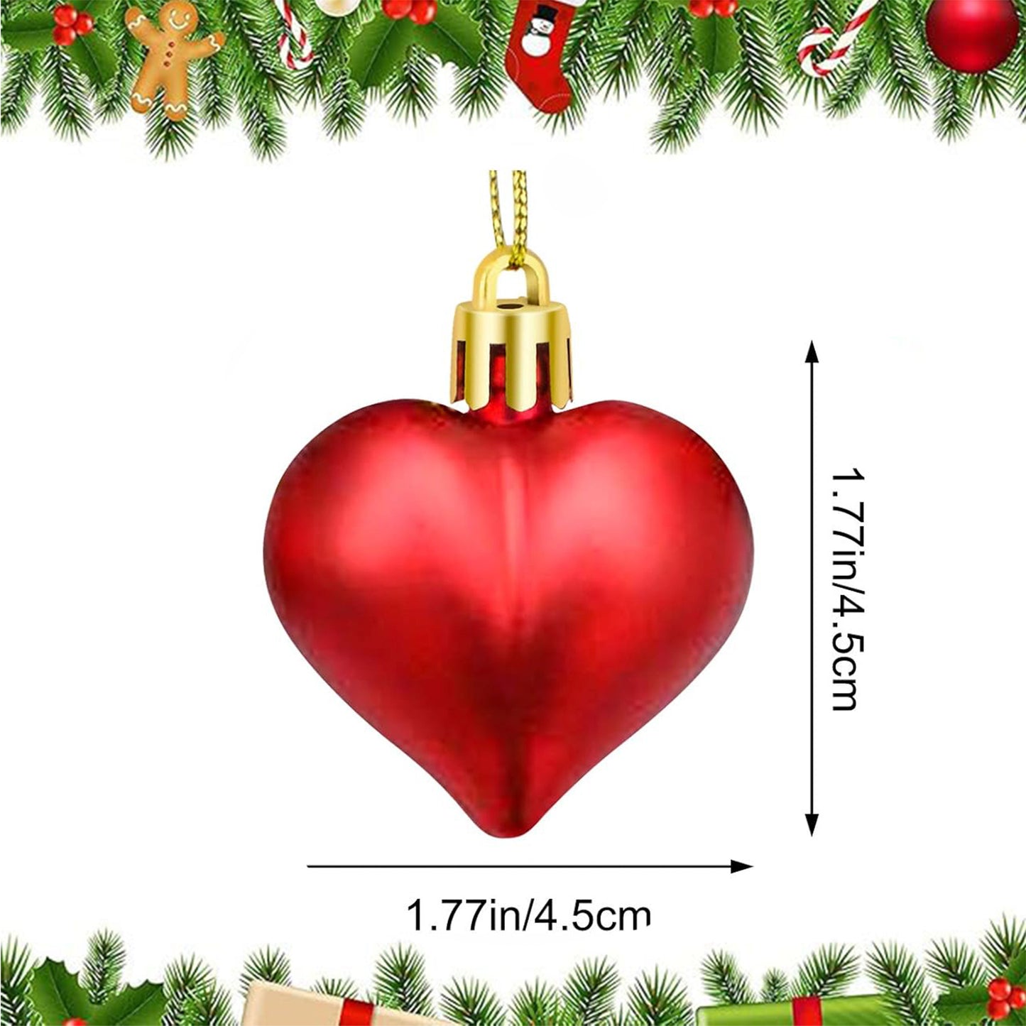 US Local 12 Pcs Christmas Heart Pendants