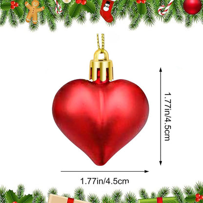 US Local 12 Pcs Christmas Heart Pendants