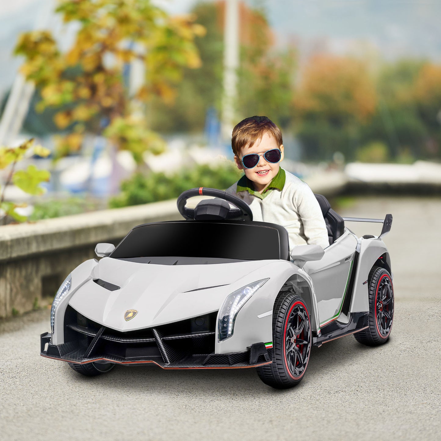 US Local Lamborghini Veneno Licensed 12V Electric Kids Ride on Car with Bluetooth
