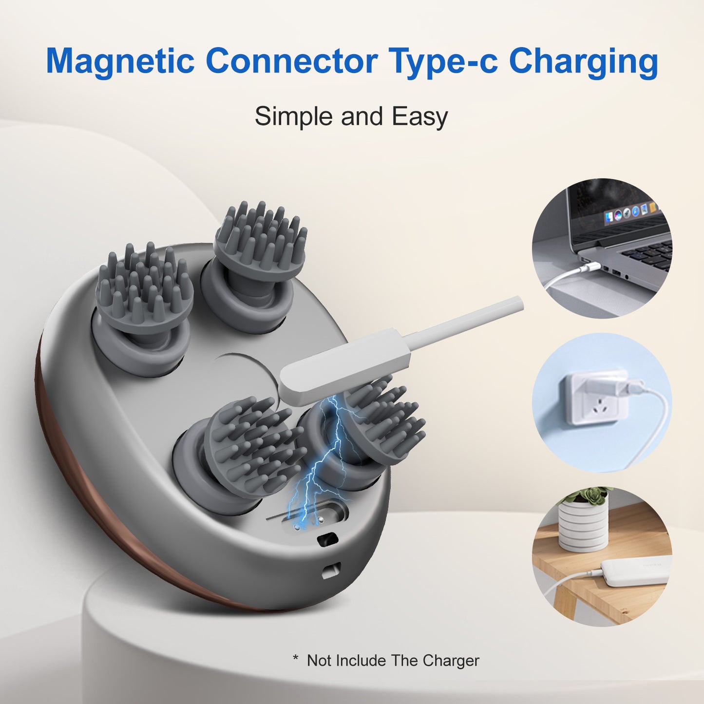 US Local Hair Relaxation Tool 3D Massage Comb Smart Scalp Massager Relieves Fatigue Essential For Home And Office Rechargeable Massager