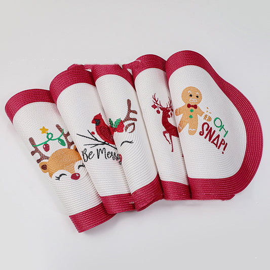 Creative Christmas PVC Embroidered Placemat