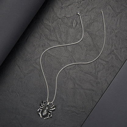 Titanium Steel Spider Punk Men's Necklace Pendant