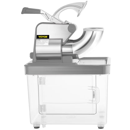 US Local VEVOR 110V Commercial Ice Crusher , ETL Approved 300W Electric Snow Cone Machine With Dual Blades, Stainless Steel Shaved Ice Machine With Safety