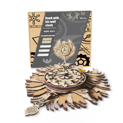 US Local Home Fashion Minimalist Hawk With His Wall Clock Puzzle Toys