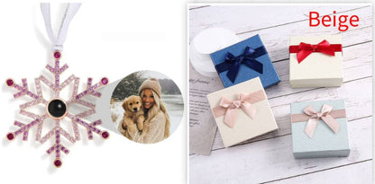 Thanksgiving Christmas Gift Snowflake Projection Necklace