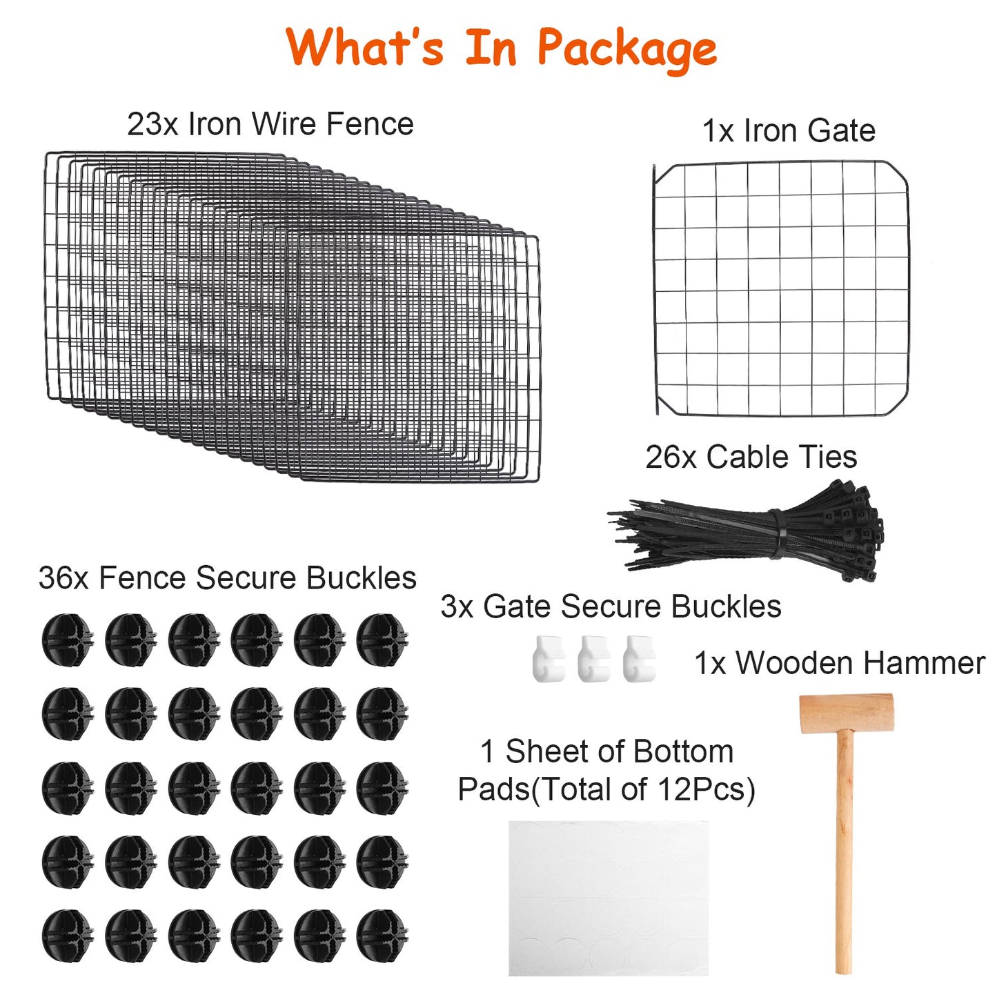 US Local 1Pc Small Animal Playpen With Door Dog Metal Playpen Small Medium Kitten Puppy Guinea Pig Rabbit Kennel Small Animal Cage Metal Wire Fence For Indoor Outdoor Yard Camping