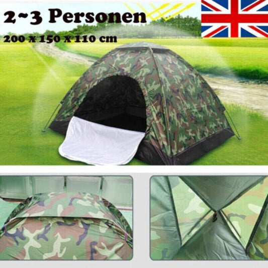 UK Local 2-3 Man Automatic Instant Double Layer-Up Camping Tent Waterproof Outdoor