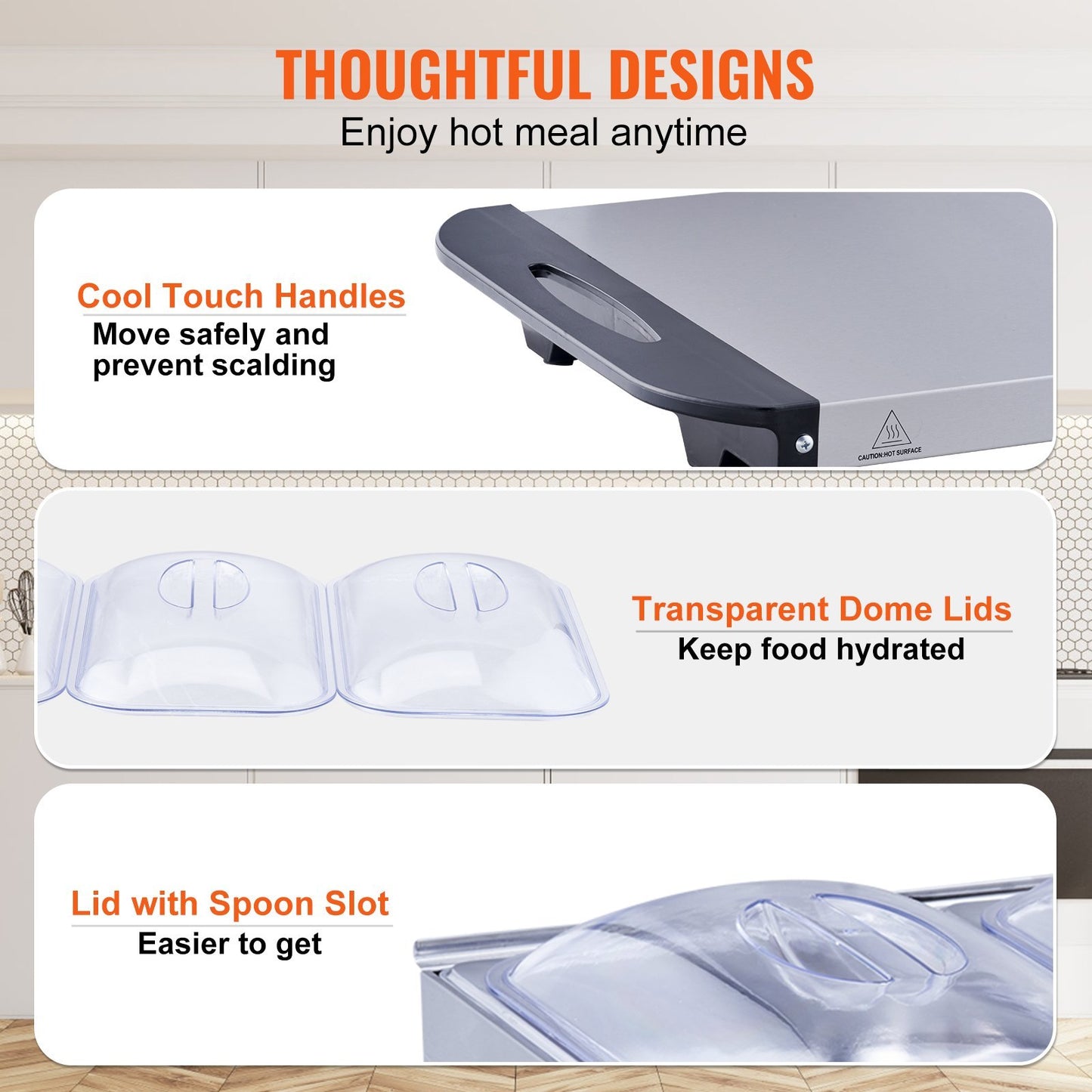 Electric Buffet Server Food Warmer, 25.6 X 15 Portable Stainless Steel Chafing Dish Set With Temp Control & Oven-Safe Pan, Perfect For Catering, Parties, Events, Entertaining, Silver, ETL