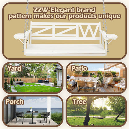 US Local Wooden Outdoor Porch Swing With 3-seat