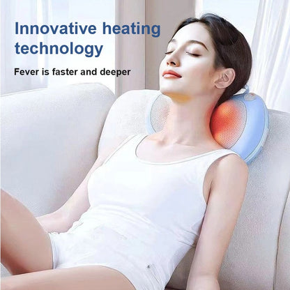 US Local Massage The Back And Neck With Heated, Kneading Deep Tissue Massage Pillows