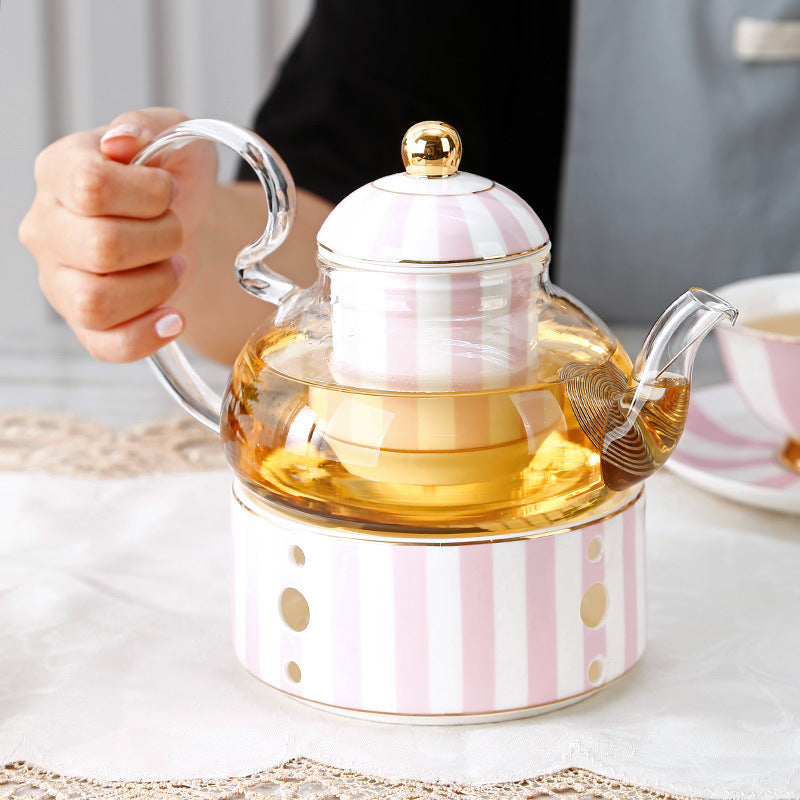Bone China Coffee Cup Afternoon Tea Red Tea Cup Saucer Glass Water Stove Base