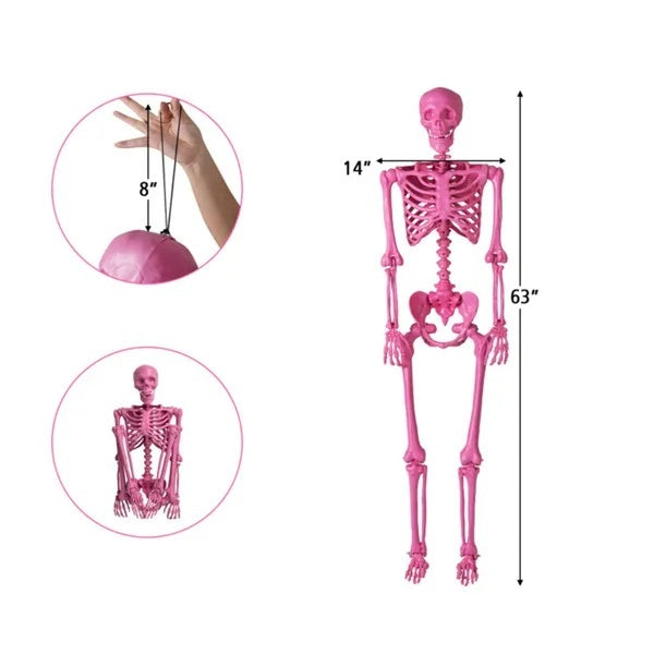 Halloween Skeleton Decor - No Assembly Needed, Integrated Hanging Rope, Playful-Spooky Vibe For Parties Yards