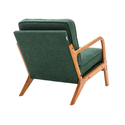 UK Local GOMYWAY Accent Chair Mid-Century Modern Chair Armchair With Solid Wood Frame For Living Room, Bedroom, Belcony 1, Emerald