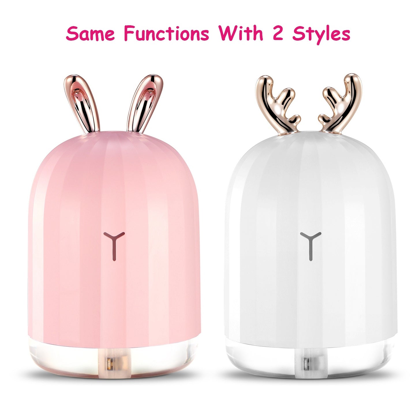 US Local 1Pc 220ml Cool Mist Humidifier Ultrasonic Air Diffuser Atomizer With 7 Color Breathing Lights Auto Off Office Home Yoga