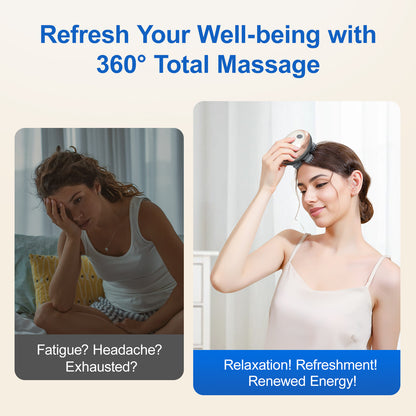 US Local Hair Relaxation Tool 3D Massage Comb Smart Scalp Massager Relieves Fatigue Essential For Home And Office Rechargeable Massager