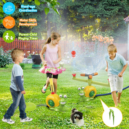 US Local Water Sprinkler Toy For Kids Outdoor Water Toys For Yard Summer Lawn Pool Party Fun For Boys And Girls Water Toys For Kids Aged 3 And Above Yellow