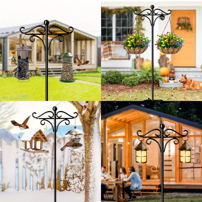 US Local Adjustable Height Rust-resistant Heavy-duty Shepherd Hooks, Bird Feeder Poles, Outdoor Garden Stakes, For Hummingbird Feeders, Plant Baskets, Hanging Outdoor Solar Lights, Lanterns