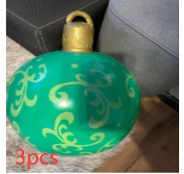 US Local Christmas Ornament Ball Outdoor Pvc 60CM Inflatable Decorated Ball PVC Giant Big Large Balls Xmas Tree Decorations Toy Ball