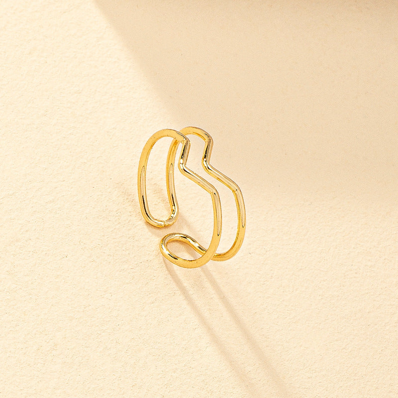 Retro Simple Hollow Heart-shaped Ring For Women