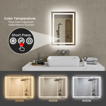 US Local 20 Inch X 28 Inch LED Bathroom Mirror