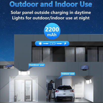 US Local 1,2 Pack Solar Lights Outdoor 348 LED Motion Sensor Lights With Remote Control  3 Head Waterproof