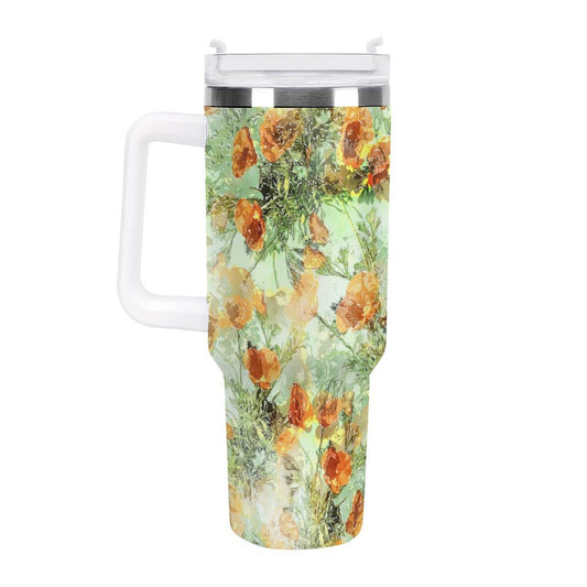PHDT00435 POD US Local Tumbler 40 oz Large Capacity Car Cup Poppy, Misty