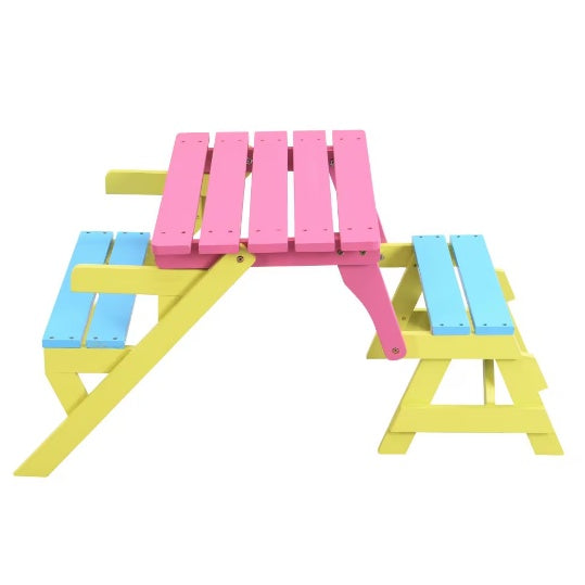 US Local KID'S MULTI-FUNCTIONAL ARM CHAIR,TABLE 2 BENCHES