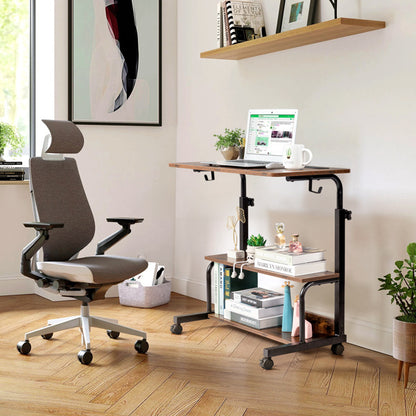 US Local Retro Brown Adjustable Computer Desk