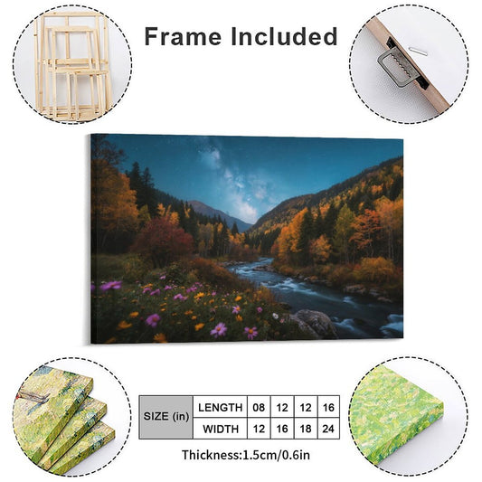 Decorative Interior Frame Painting Mountain-river-starry-autumn-6