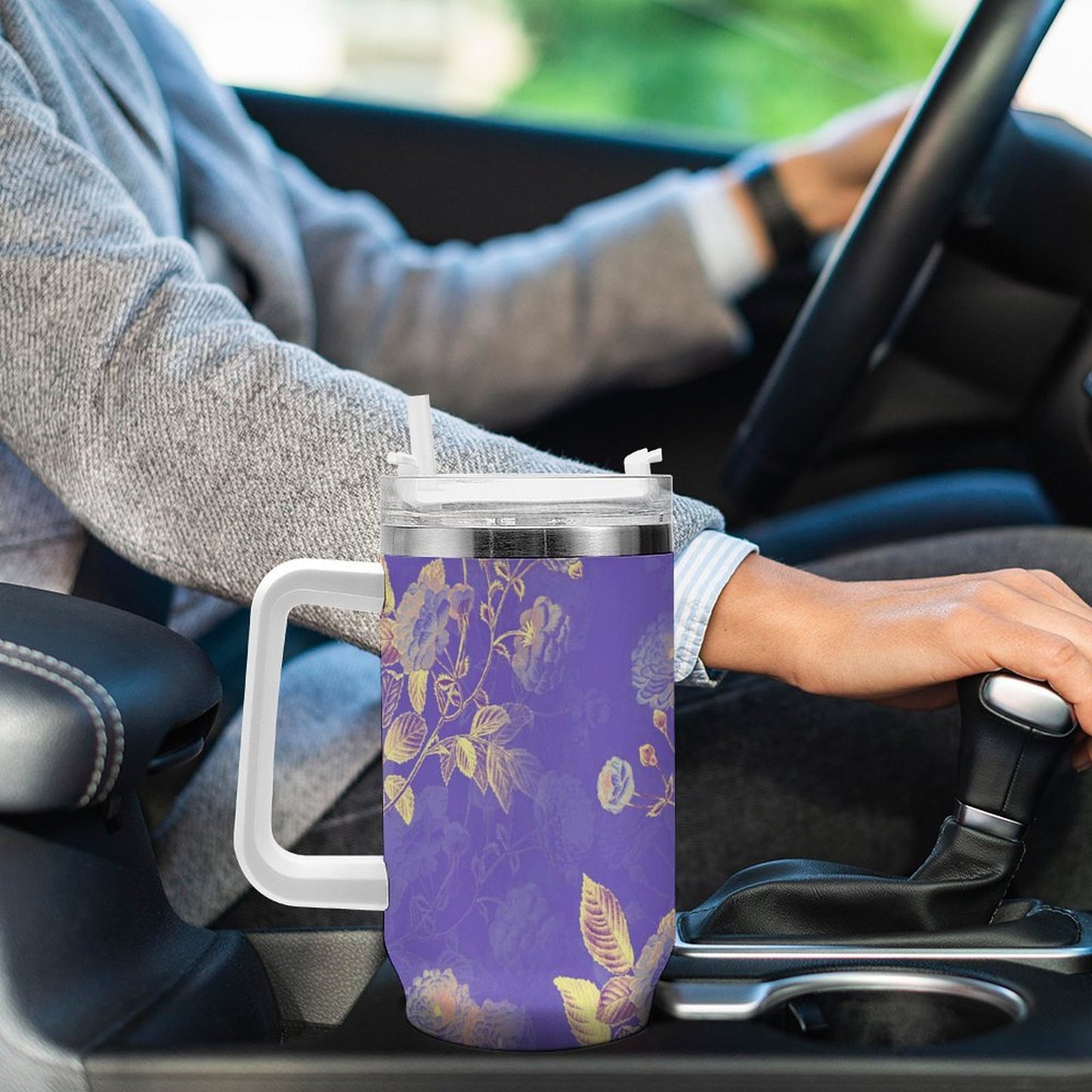 PHDT00119 POD US Local Tumbler 40 oz Large Capacity Car Cup Flowers