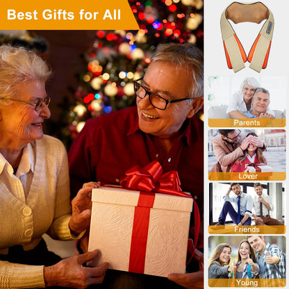 US Local 1 Pc Neck Shoulder Massager Electric Back Massage Cape With Heat Deep Tissue 3D Kneading Massage Neck Waist Shiatsu Massager Pillow For Muscles Pain Relief Relax In Car Office And Home