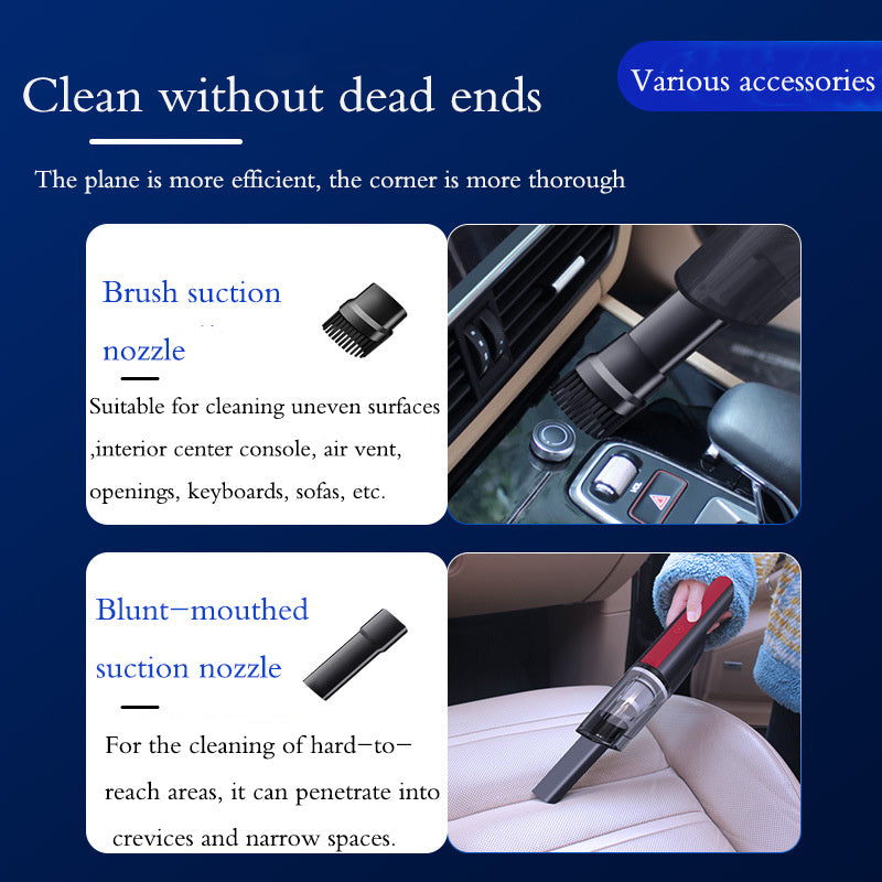 US Local Wired Silver Red Car Vacuum Cleaner Car With Strong Suction Handheld Vacuum Cleaner Small Mini Rechargeable Home Vacuum Cleaner